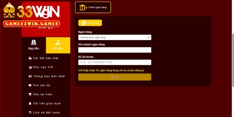 Quy trình từng bước rút tiền 33win hiệu quả nhất